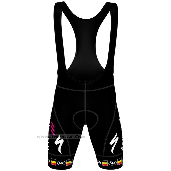 2021 Maillot Cyclisme Deceuninck Quick Step Noir Jaune Rouge Manches Courtes et Cuissard